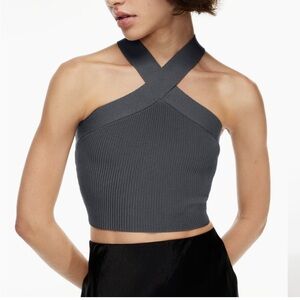 Aritzia babaton great high neck cross top size small